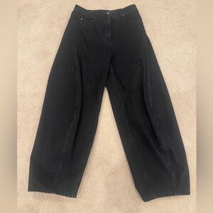 Tibi Sid Jeans Size 30 – Black Barrel Leg Curved Denim
